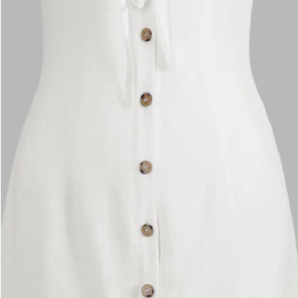 New with tags-White cotton and linen dress - Picture 3 of 8